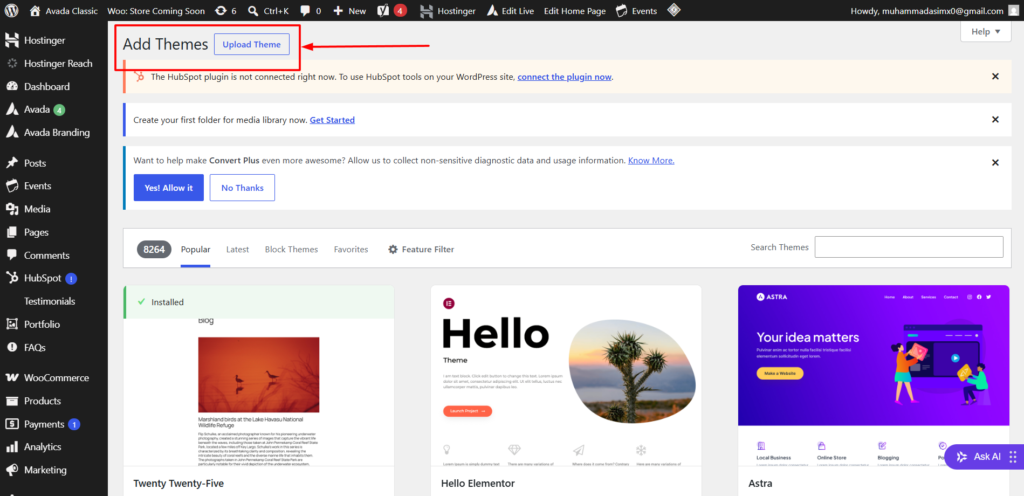 avada theme installation process